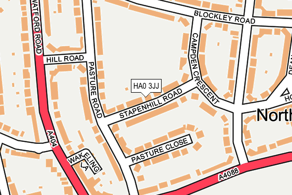 HA0 3JJ map - OS OpenMap – Local (Ordnance Survey)