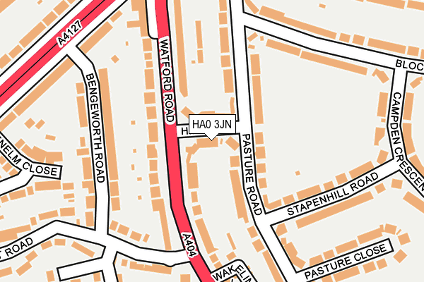 HA0 3JN map - OS OpenMap – Local (Ordnance Survey)