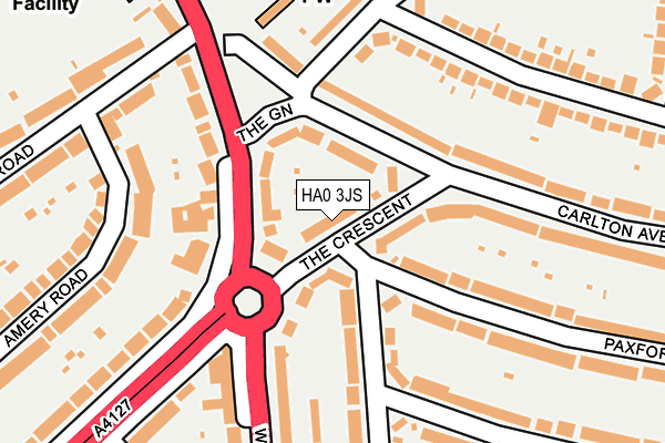 HA0 3JS map - OS OpenMap – Local (Ordnance Survey)