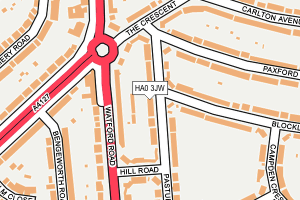 HA0 3JW map - OS OpenMap – Local (Ordnance Survey)