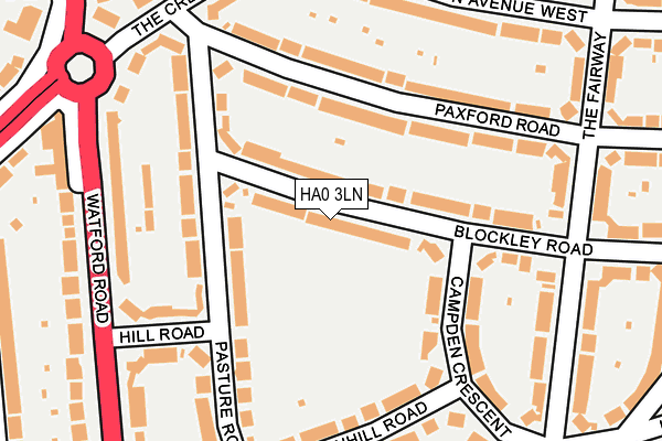 HA0 3LN map - OS OpenMap – Local (Ordnance Survey)