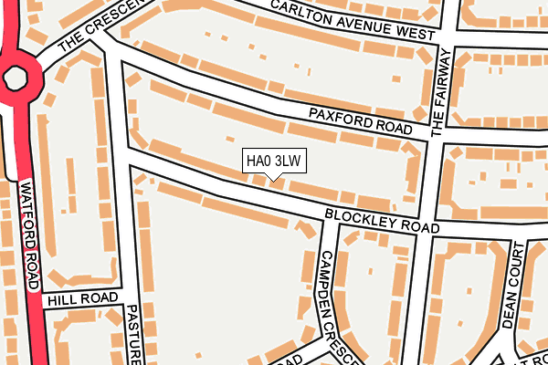 HA0 3LW map - OS OpenMap – Local (Ordnance Survey)