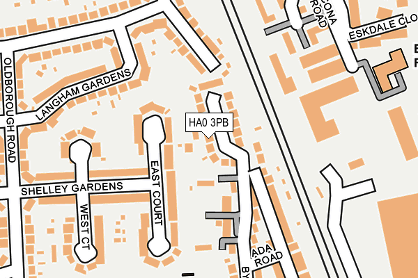 HA0 3PB map - OS OpenMap – Local (Ordnance Survey)