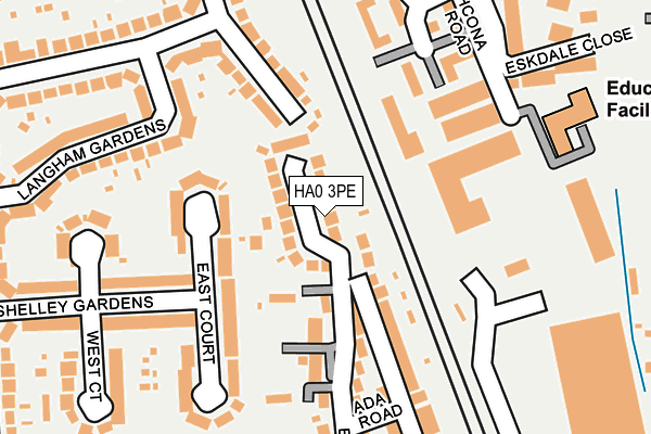 HA0 3PE map - OS OpenMap – Local (Ordnance Survey)