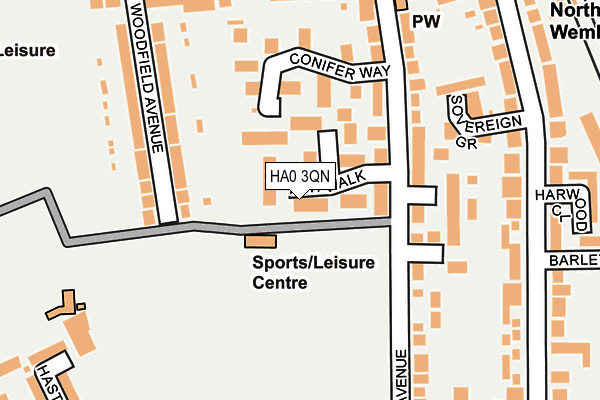 HA0 3QN map - OS OpenMap – Local (Ordnance Survey)