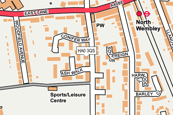 HA0 3QS map - OS OpenMap – Local (Ordnance Survey)