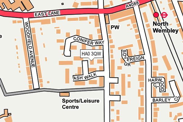 HA0 3QW map - OS OpenMap – Local (Ordnance Survey)