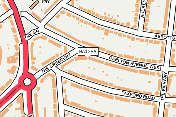 HA0 3RA map - OS OpenMap – Local (Ordnance Survey)