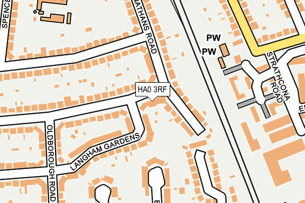 HA0 3RF map - OS OpenMap – Local (Ordnance Survey)
