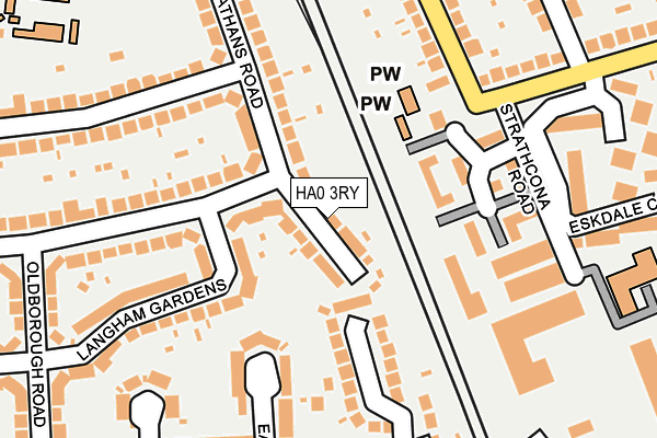 HA0 3RY map - OS OpenMap – Local (Ordnance Survey)