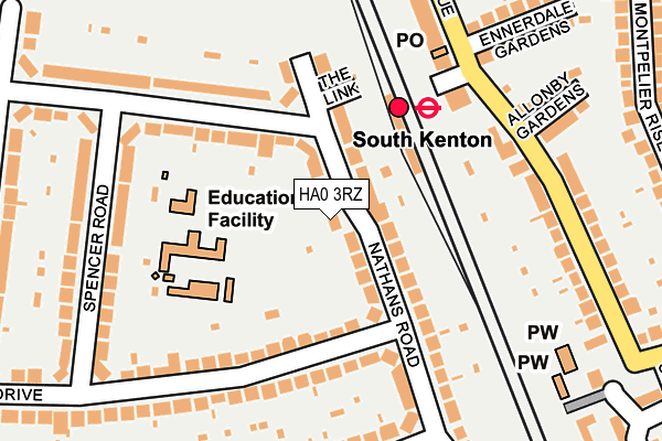 HA0 3RZ map - OS OpenMap – Local (Ordnance Survey)