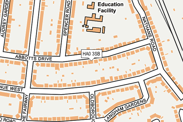 HA0 3SB map - OS OpenMap – Local (Ordnance Survey)