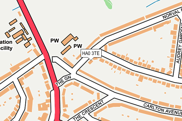 HA0 3TE map - OS OpenMap – Local (Ordnance Survey)