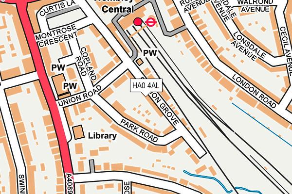 HA0 4AL map - OS OpenMap – Local (Ordnance Survey)