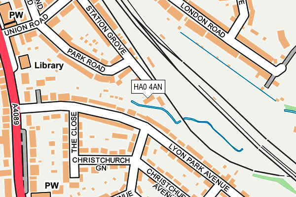 HA0 4AN map - OS OpenMap – Local (Ordnance Survey)