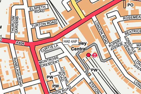 HA0 4AP map - OS OpenMap – Local (Ordnance Survey)