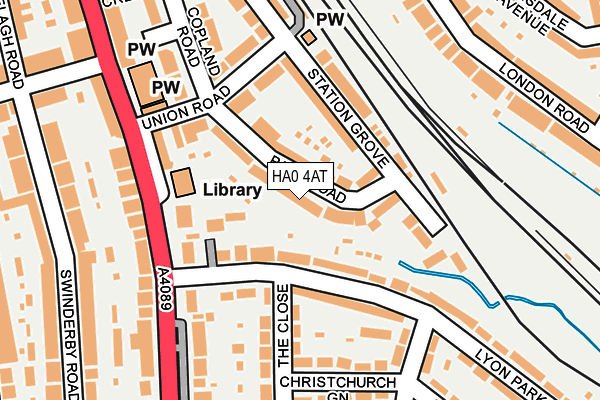 HA0 4AT map - OS OpenMap – Local (Ordnance Survey)