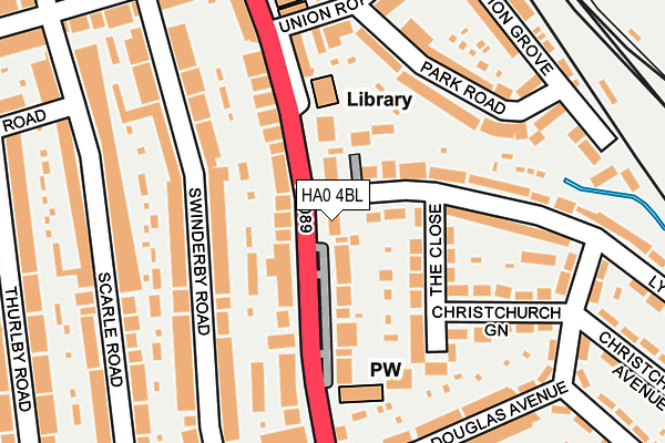 HA0 4BL map - OS OpenMap – Local (Ordnance Survey)