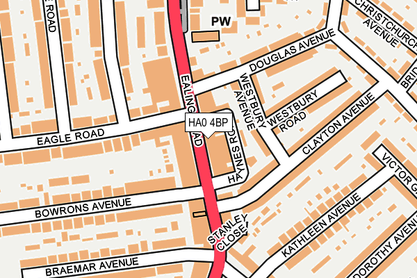 HA0 4BP map - OS OpenMap – Local (Ordnance Survey)