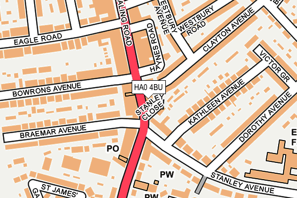 HA0 4BU map - OS OpenMap – Local (Ordnance Survey)