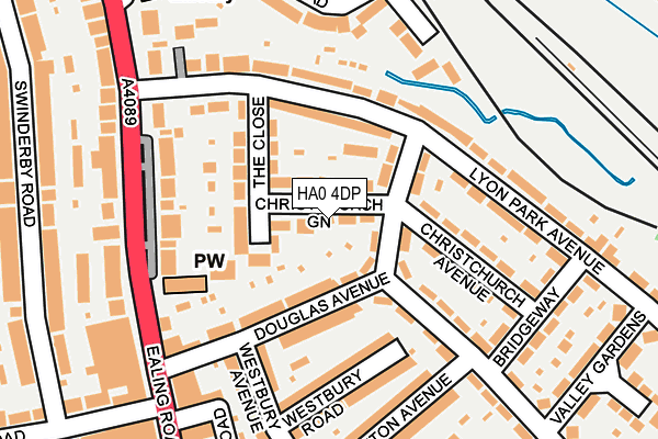 HA0 4DP map - OS OpenMap – Local (Ordnance Survey)