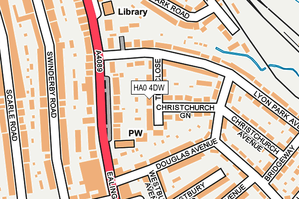 HA0 4DW map - OS OpenMap – Local (Ordnance Survey)