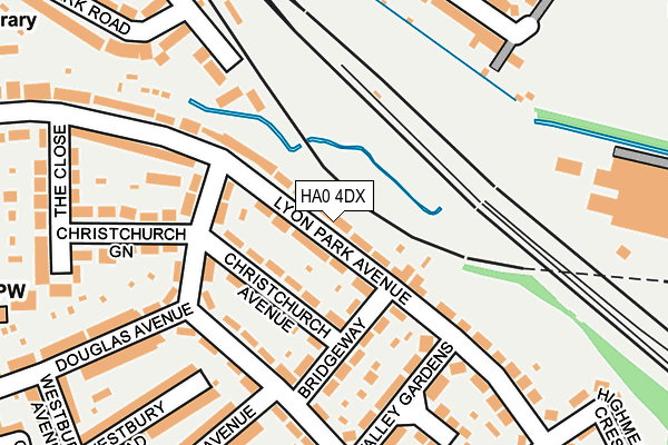 HA0 4DX map - OS OpenMap – Local (Ordnance Survey)