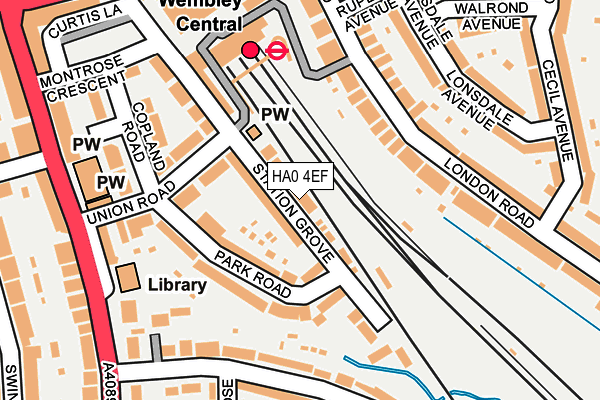 HA0 4EF map - OS OpenMap – Local (Ordnance Survey)