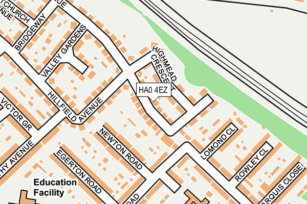 HA0 4EZ map - OS OpenMap – Local (Ordnance Survey)