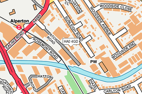HA0 4GD map - OS OpenMap – Local (Ordnance Survey)