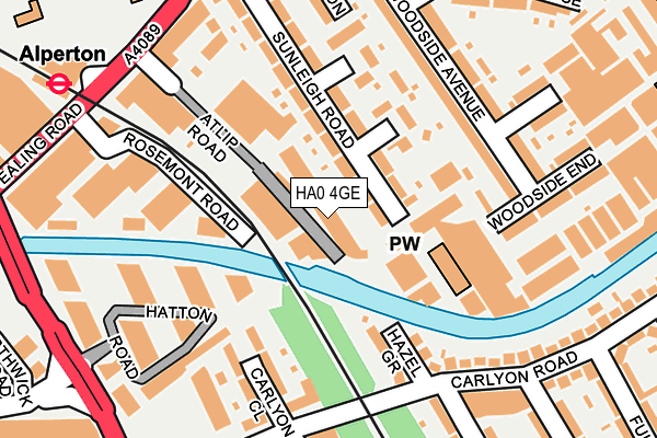 HA0 4GE map - OS OpenMap – Local (Ordnance Survey)
