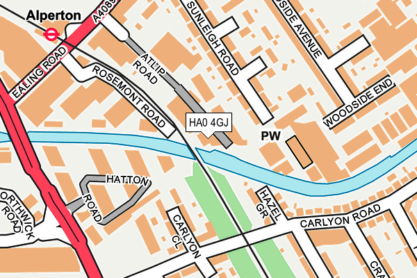 HA0 4GJ map - OS OpenMap – Local (Ordnance Survey)
