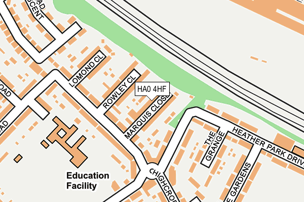 HA0 4HF map - OS OpenMap – Local (Ordnance Survey)