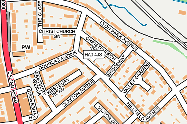 HA0 4JS map - OS OpenMap – Local (Ordnance Survey)