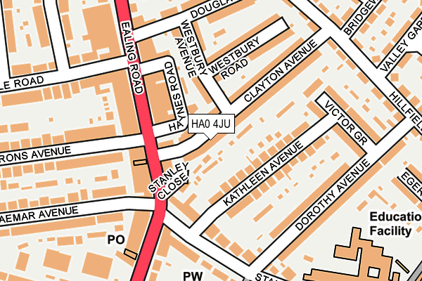HA0 4JU map - OS OpenMap – Local (Ordnance Survey)