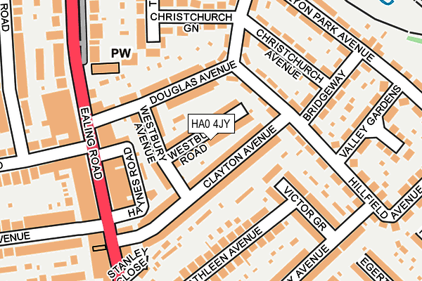 HA0 4JY map - OS OpenMap – Local (Ordnance Survey)