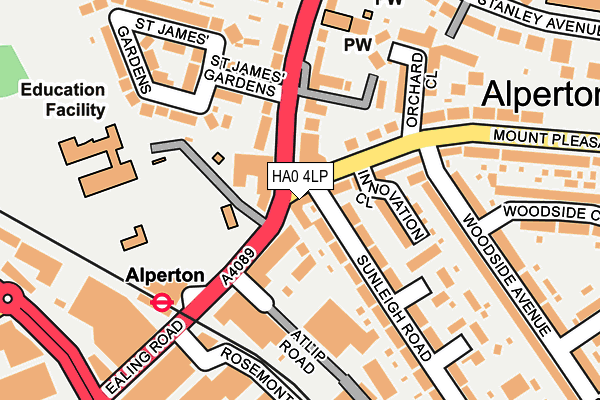 HA0 4LP map - OS OpenMap – Local (Ordnance Survey)