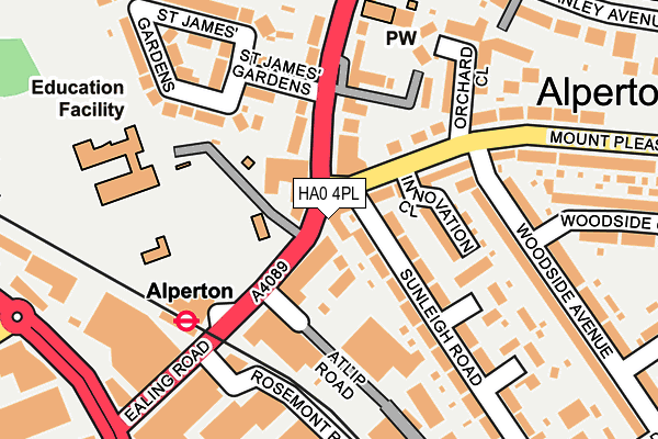 HA0 4PL map - OS OpenMap – Local (Ordnance Survey)