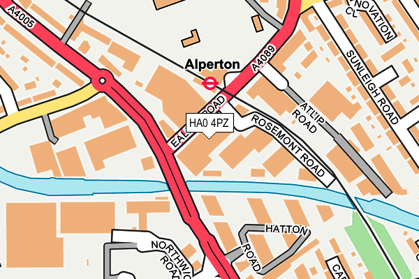 HA0 4PZ map - OS OpenMap – Local (Ordnance Survey)
