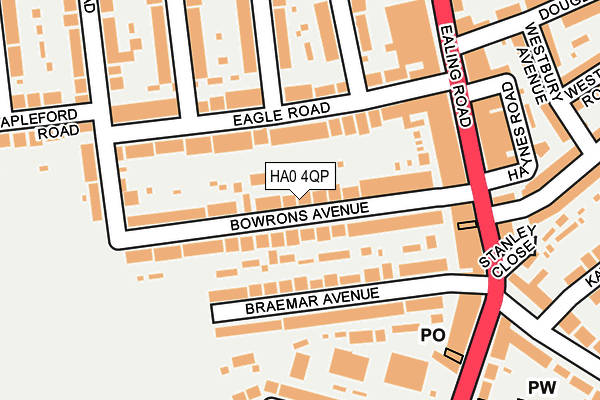 HA0 4QP map - OS OpenMap – Local (Ordnance Survey)