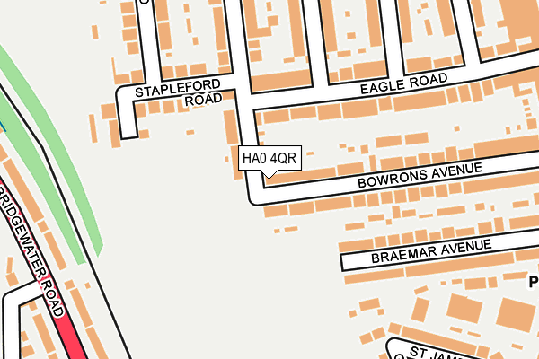 HA0 4QR map - OS OpenMap – Local (Ordnance Survey)