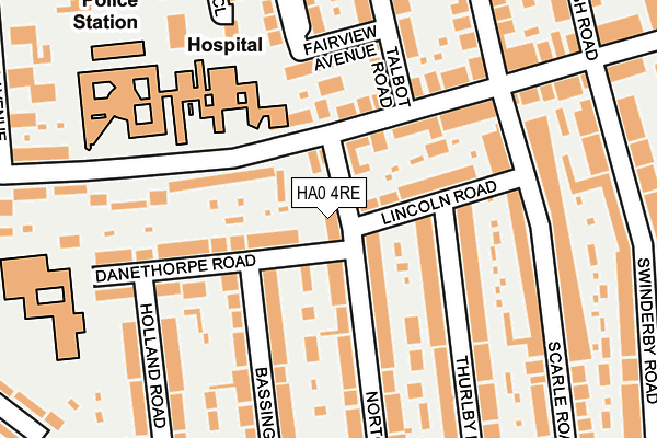 HA0 4RE map - OS OpenMap – Local (Ordnance Survey)