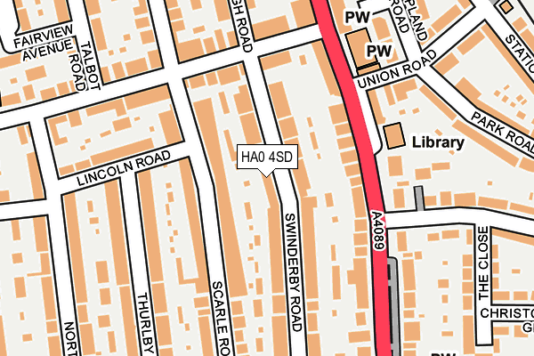 HA0 4SD map - OS OpenMap – Local (Ordnance Survey)