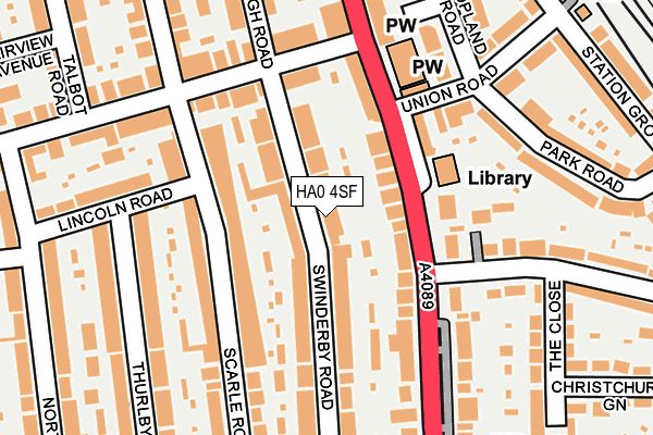 HA0 4SF map - OS OpenMap – Local (Ordnance Survey)