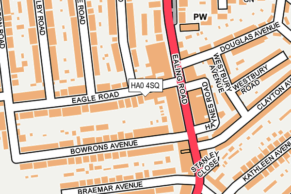HA0 4SQ map - OS OpenMap – Local (Ordnance Survey)