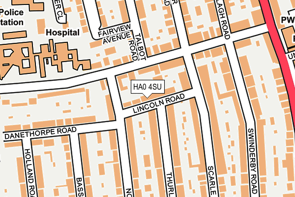 HA0 4SU map - OS OpenMap – Local (Ordnance Survey)