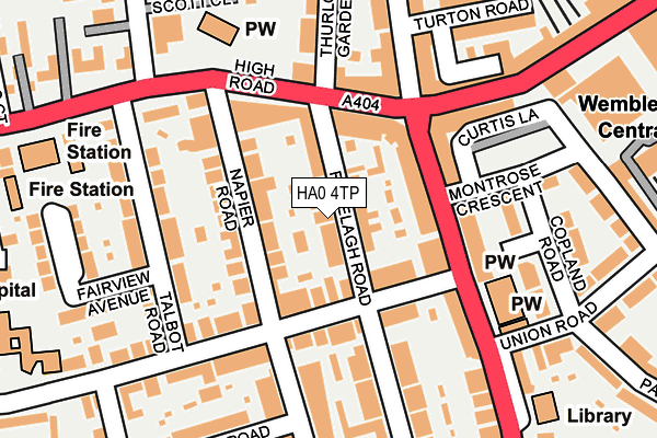 HA0 4TP map - OS OpenMap – Local (Ordnance Survey)