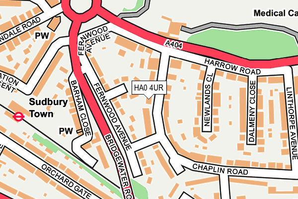 HA0 4UR map - OS OpenMap – Local (Ordnance Survey)