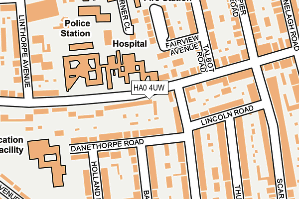 HA0 4UW map - OS OpenMap – Local (Ordnance Survey)