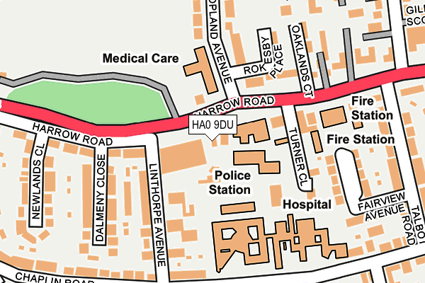 HA0 9DU map - OS OpenMap – Local (Ordnance Survey)